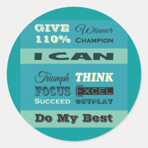 Sticker Rond Offrez une motivation 110 % inspirationnelle