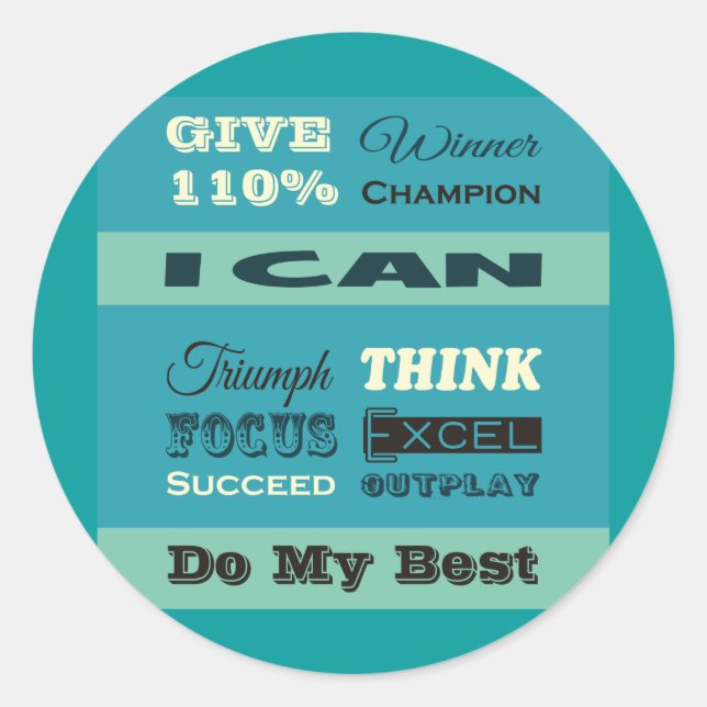 Sticker Rond Offrez une motivation 110 % inspirationnelle (Devant)