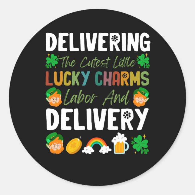 Sticker Rond Offrir Les Plus Petits Charms Lucky Travailler Un (Devant)