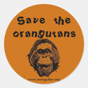 Sticker Rond OFI - orangs-outans et forêt tropicale d'économi