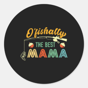 Sticker Rond Ofish The Best Mama Fishwoman Cute Mom Fishi