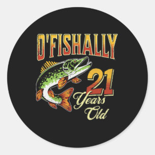 Sticker Rond O'fishally 21 ans Thème pêche 21e anniversaire
