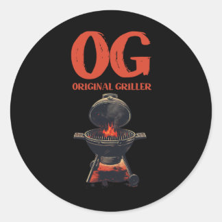 Sticker Rond Og Original Griller Bbq Byrbecue Pitmaster Grill S