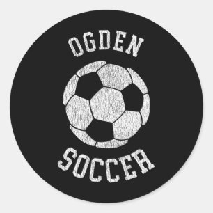 Sticker Rond Ogden Soccer Retro Distressed 90's Vintage 