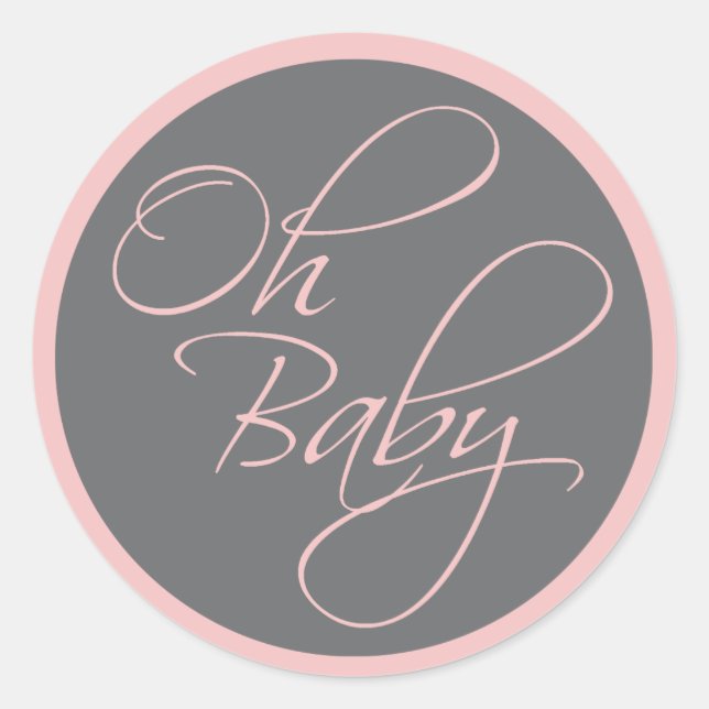 Sticker Rond Oh Baby Posh bébé fille (Devant)