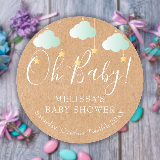 Sticker Rond Oh Baby Twinkle Twinkle Baby shower / Sprinkle (Créateur téléchargé)