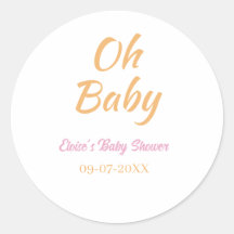 OH BÉBÉ BABY SHOWER ORANGE VIOLET SIMPLE MINIMAL