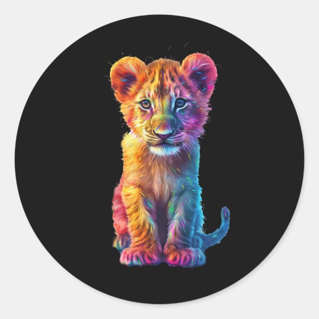 Sticker Rond Oh Bébé Gros Chat Petit  (Devant)