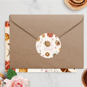 Sticker Rond Oh Bébé pâtisseries + Pacificateurs Baby shower fi