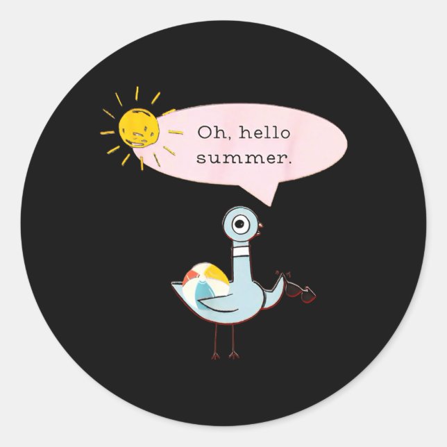 Sticker Rond Oh Bonjour Été Joli Oiseau (Devant)