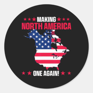 Sticker Rond Oh Canada Chemise Carte De Usa Funny Trump 2025 3