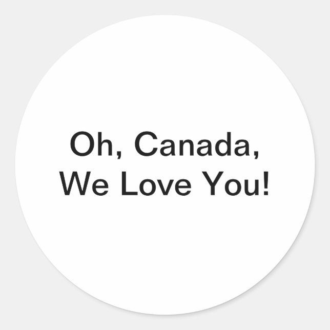 Sticker Rond Oh, Canada, Nous Vous Aimons Hankamer Artjunkhaus  (Devant)