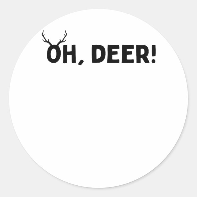 Sticker Rond Oh Cerf Simple Esthétique  (Devant)