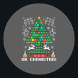 Sticker Rond Oh Chemistree Christmas Chemistry Science Periodic<br><div class="desc">Oh Chemistree Christmas Chemistry Science Periodic</div>