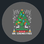 Sticker Rond Oh Chemistree Christmas Chemistry Science Periodic<br><div class="desc">Oh Chemistree Christmas Chemistry Science Periodic</div>