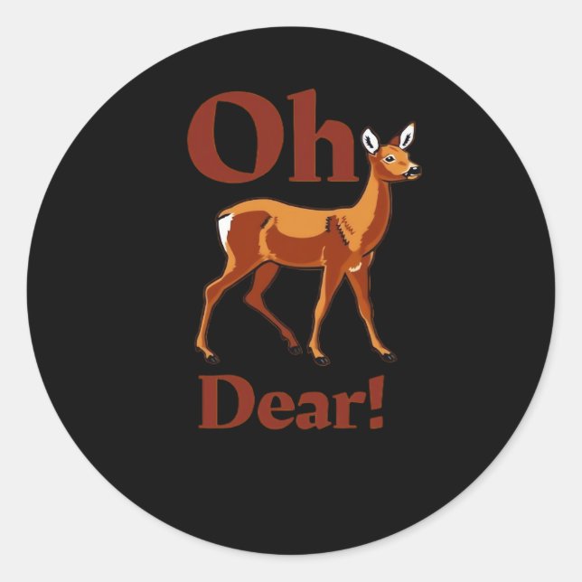 Sticker Rond Oh Cher Design Propre Tendance  (Devant)
