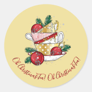 Sticker Rond Oh Christmas Tea !