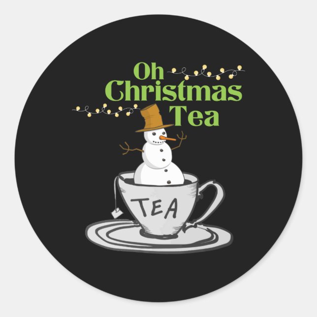 Sticker Rond Oh Christmas Tea - Tea Lover Noël (Devant)