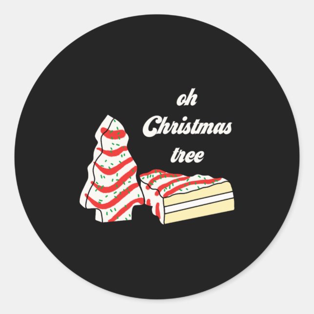 Sticker Rond Oh Christmas Tree Cakes Debbie Funny Christmas Sna (Devant)