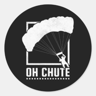 Sticker Rond Oh Chute Skydiving
