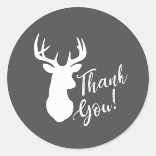 Sticker Rond Oh Deer Baby shower rose