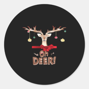 Sticker Rond Oh Deer Classique Élégance