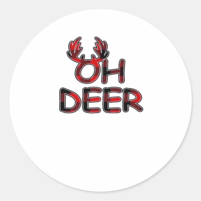 Sticker Rond Oh Deer Clean Layout  (Devant)