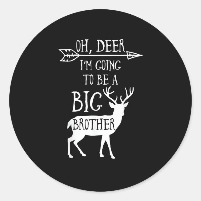 Sticker Rond Oh Deer Going To Big Brother Christmas Announcemen (Devant)