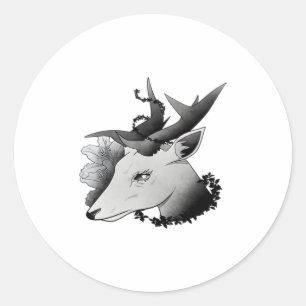 Sticker Rond Oh Deer Style Classique
