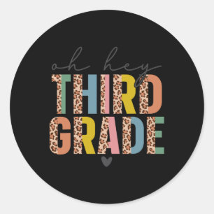Sticker Rond Oh Hé élèves de troisième année de retour à l'écol