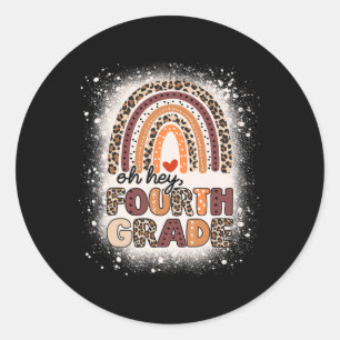 Sticker Rond Oh Hey Arc-en-ciel de 4e année Bleu 1er Jour Sc