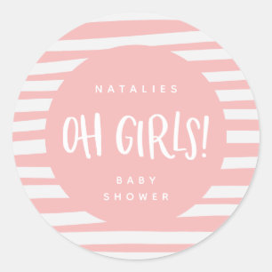 Sticker Rond Oh les filles ! Twin girls merci pour