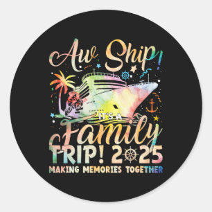 Sticker Rond Oh mince, c'est un voyage en famille 2025 Famille