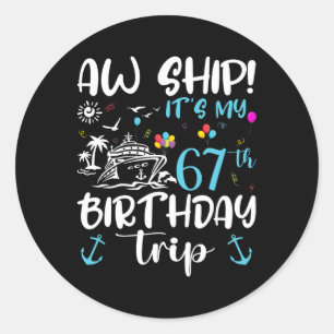 Sticker Rond Oh mon bateau ! C'est ma croisière d'anniversaire