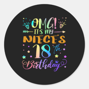 Sticker Rond Oh mon dieu, c'est les 18 ans de ma nièce Douce 18