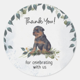 Sticker Rond Oh mon Dieu ! Merci de chien chiot Rottweiler
