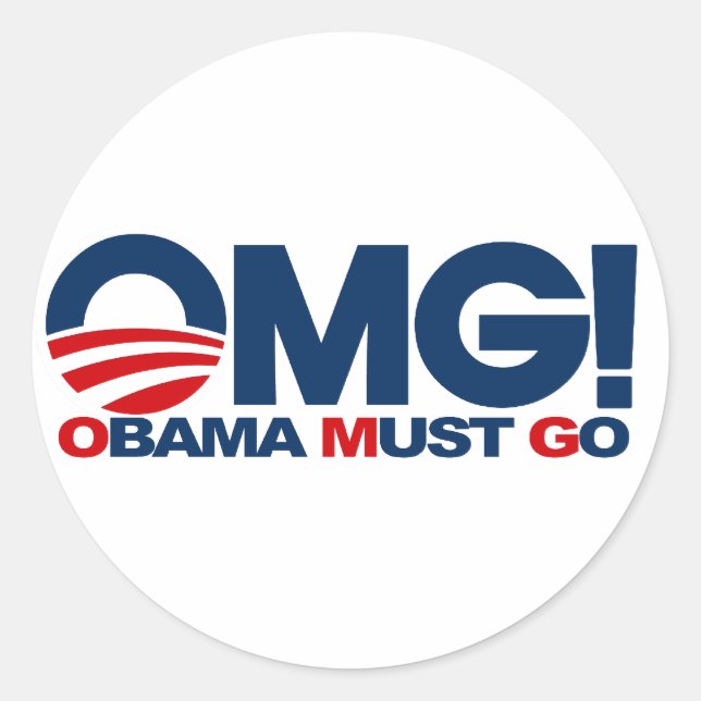 Sticker Rond Oh mon Dieu ! Obama doit partir (Devant)