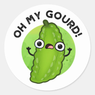 Sticker Rond Oh My Gourd Funny Veggie Pun