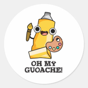 Sticker Rond Oh My Guoache Funny Artiste Peinture Pun