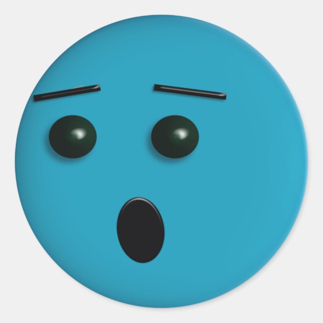 Sticker Rond Oh, pas de visage effrayé (Devant)