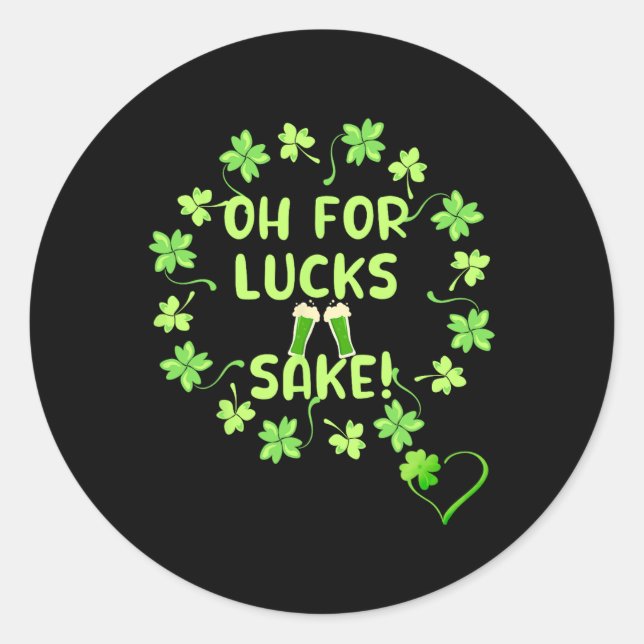 Sticker Rond Oh Pour la Chance St. Patrick Design  (Devant)