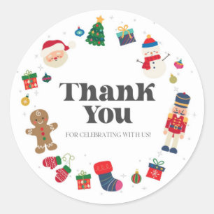 Sticker Rond Oh Quel Amusant Noël Anniversaire Favoriser Balise