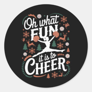 Sticker Rond Oh Quel Plaisir De Encourager Un Noël De Cheerlead
