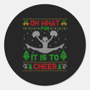 Sticker Rond Oh Quelle Joie De Célébrer La Cheerleading De Noël