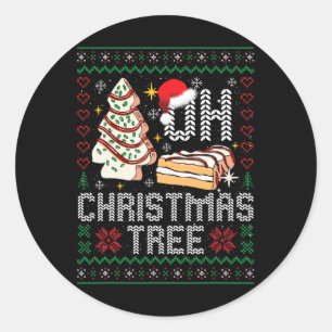 Sticker Rond Oh Sapin de Noël Gâteaux Debbie Becky Jen Gâteau l