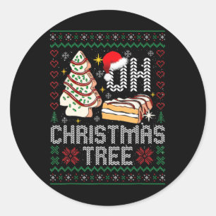 Sticker Rond Oh Sapin de Noël Gâteaux Debbie Becky Jen Gâteau l