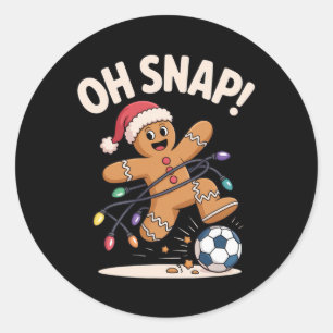 Sticker Rond Oh Snap! Amusant Noël Fans de football Fête Rire H
