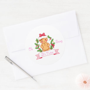 Sticker Rond Oh Snap C'est Girl Twins Gingerbread Maman