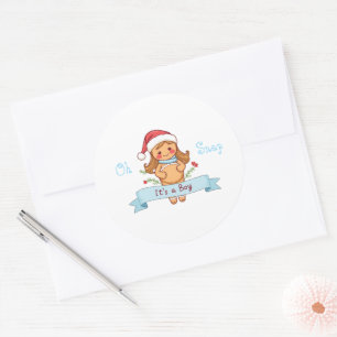 Sticker Rond Oh Snap C'est un garçon en pain d'épice maman