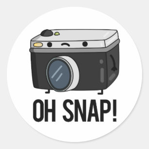 Sticker Rond Oh Snap Funny Caméra Pun